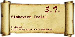 Simkovics Teofil névjegykártya